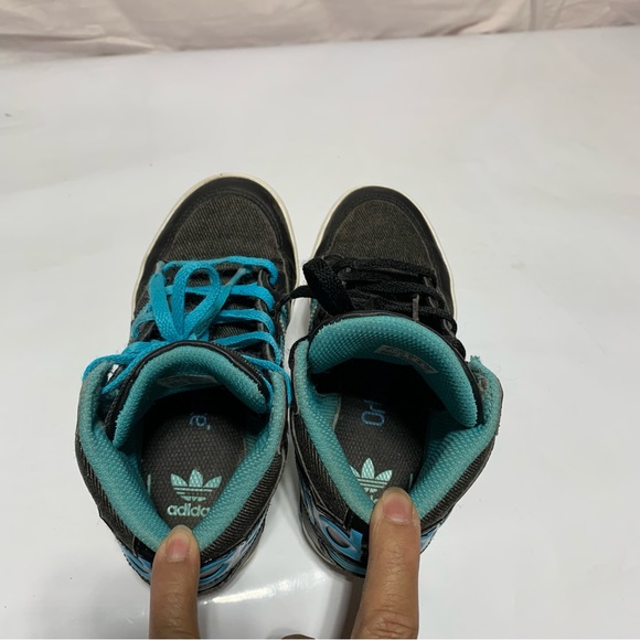 Adidas High Court Hi shoes black /blue size 12K - Picture 4 of 14